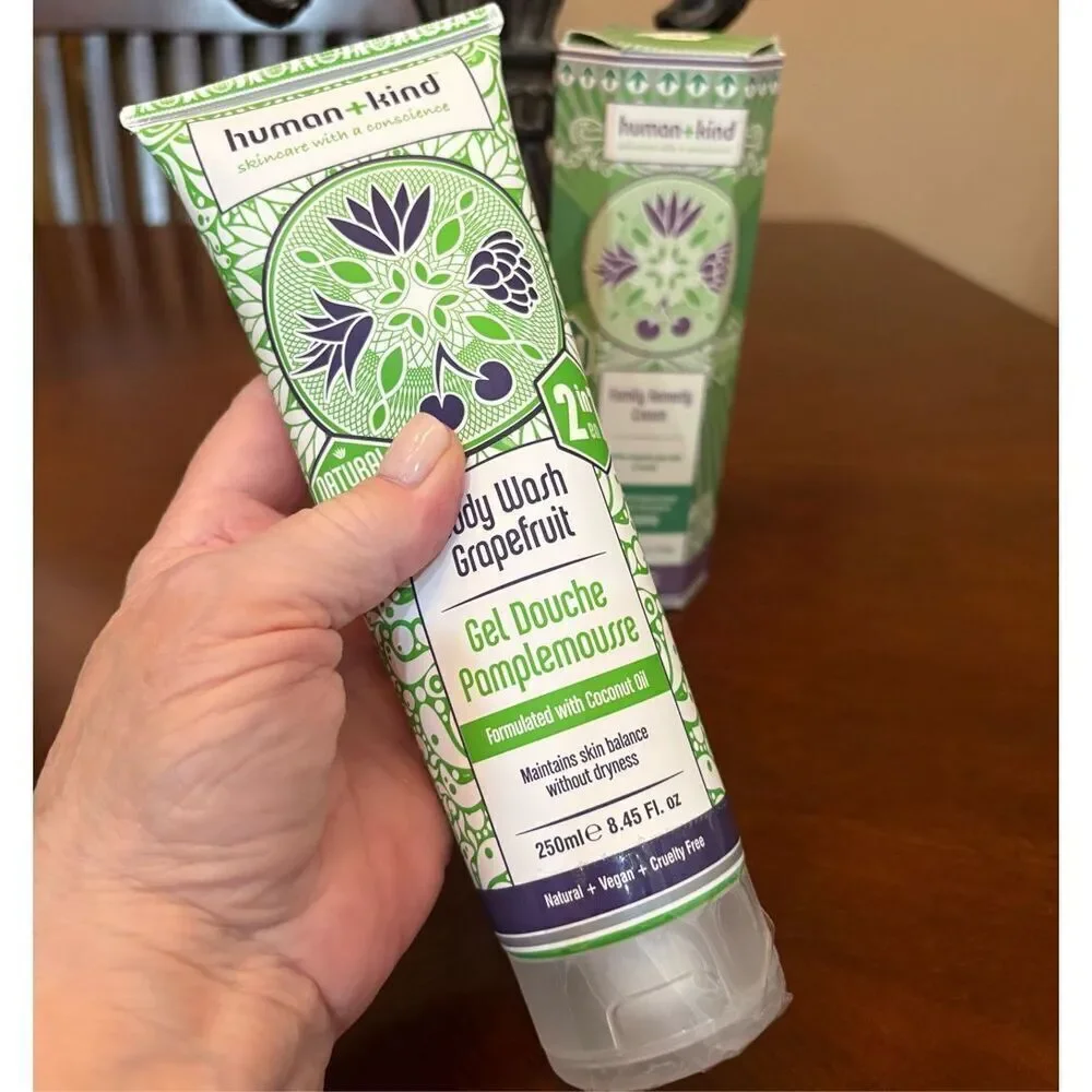HUMAN + KIND - NWT Duo/Grapefruit Body Wash & Family Remedy Cream/8.45 & 3.53 oz
